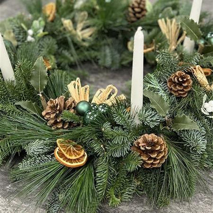 Evergreen Advent Wreath (With 4 Candles)