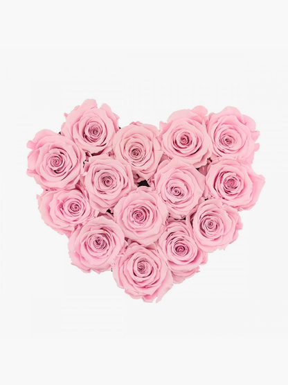 Light Pink Roses Heart Box - CherryBlossomDubai.ae